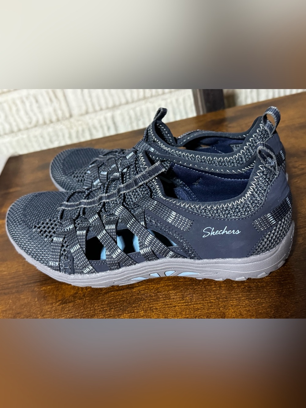 Skechers Outdoor Lifestyle Blue Fishing Shoes Size 8 Hiking Trail Reggae shoes
